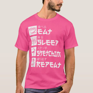 Camiseta Esbozo divertido comiendo sueño bosquejando repeti
