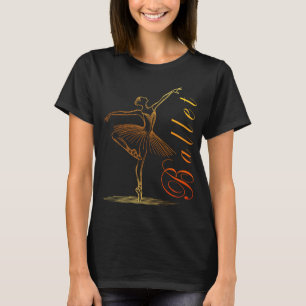 Camiseta Esbozo elegante de una ballet bailarina