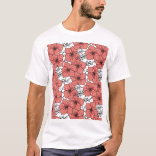 Camiseta Esbozo Floral De Color Luminoso, Sin Maravillas.