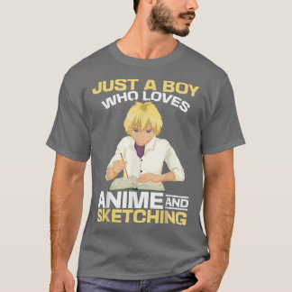 Camiseta Esbozo japonés Manga Otaku Japón Kawaii Anime