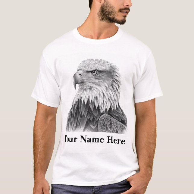 Camiseta Esbozo majestuoso de águila - Vida silvestre dibuj (Anverso)