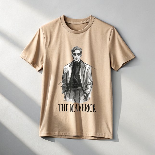 Camiseta Esbozo masculino elegante y elegante | Mínima negr (Subido por el creador)