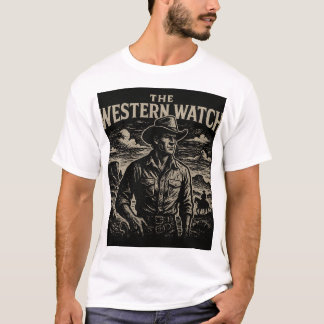 Camiseta Esbozo occidental de Cowboy