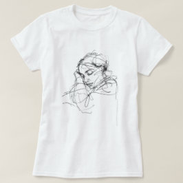 Camiseta Esbozo pacífico de una mujer durmiente