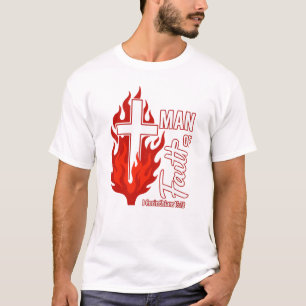 Camiseta Esbozo rojo del hombre de fe