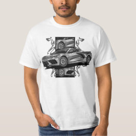 Camiseta Esbozo simple de coches de Carreras