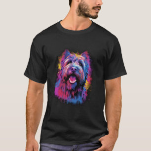 Camiseta Esbozos De Arte Briard De Paint Abstract Colorous