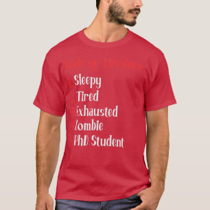 Camiseta Escala de combustible para estudiantes de doctorad