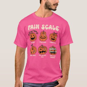 Camiseta Escala de dolor Calabaza espeluznante de otoño Hal