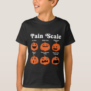 Camiseta Escala de dolor Calabaza espumosa Caída Halloween