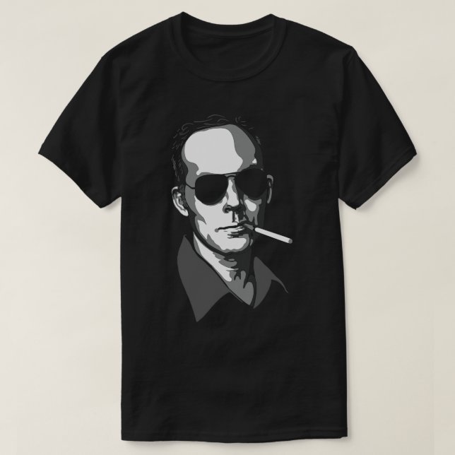 Camiseta Escala de grises de Hunter S Thompson (Diseño del anverso)