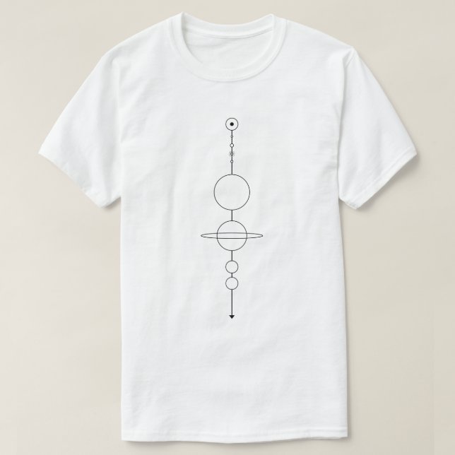 Camiseta escala de la Sistema Solar (Diseño del anverso)