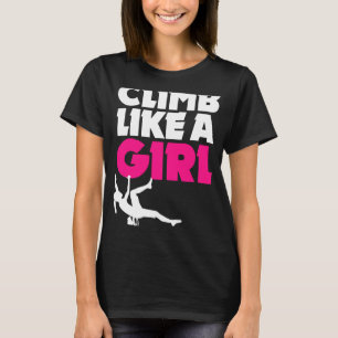 Camiseta Escala De Rock Como Una Mujer Chica Escalando Boul