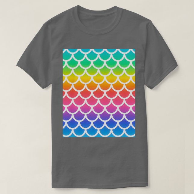 Camiseta Escala de sirena arcoiris 2 (Diseño del anverso)