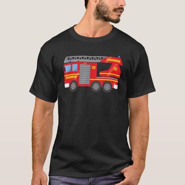 Camiseta Escala rotatoria de motor de bomberos de voluntari (Anverso)
