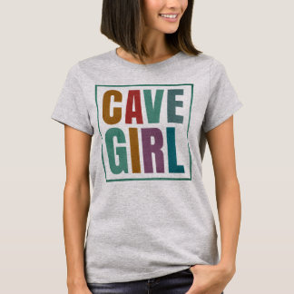 Camiseta Escalada de Chica de cueva de colores retro