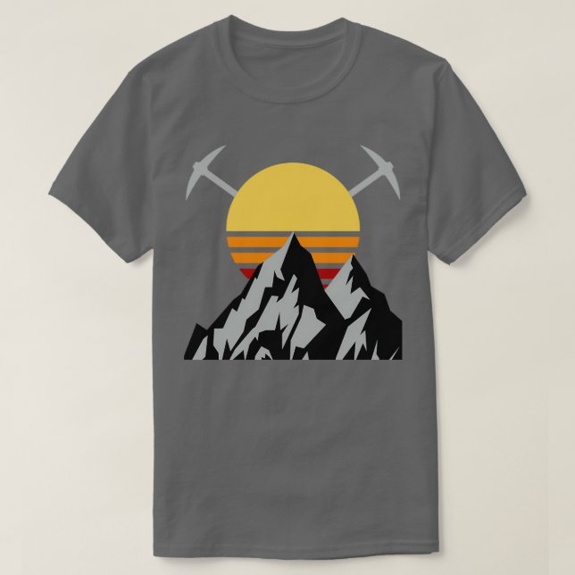 Camiseta Escalada de hielo de montaña retro 1 (Diseño del anverso)
