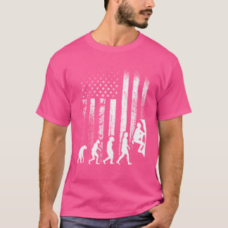 Camiseta Escalada de montaña con bandera de Estados Unidos 
