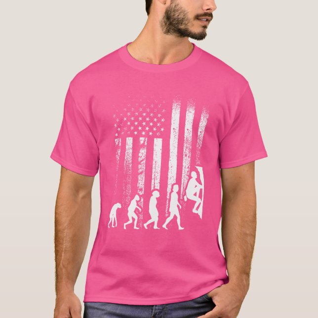 Camiseta Escalada de montaña con bandera de Estados Unidos  (Anverso)