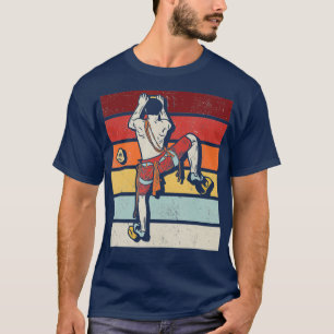 Camiseta Escalada de montaña de rock de pared cubierta ret