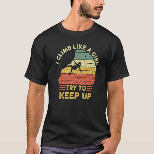 Camiseta Escalada De Montaña De Rock Retro Como Una Clima C (Anverso)