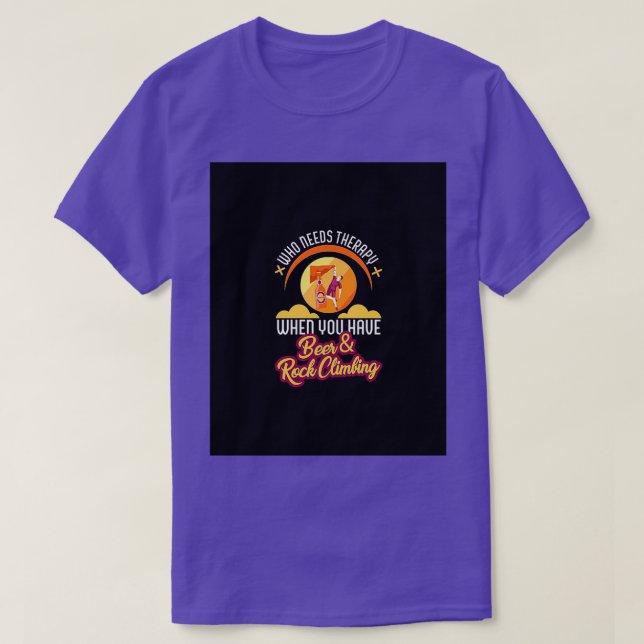 Camiseta Escalada de rocas y tratamiento de cerveza bebeber (Diseño del anverso)