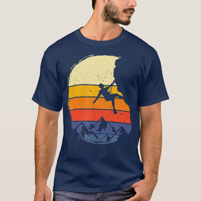 Camiseta Escalada de rock de estilo retro escalador (Anverso)