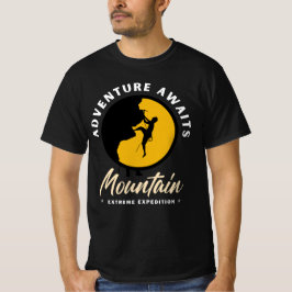 Camiseta Escalada de rock negro amarillo y estrépito
