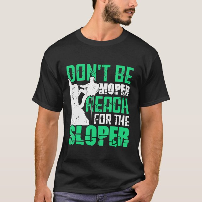 Camiseta Escalada De Rock No Ser Moper Alcanzar El Salmón (Anverso)