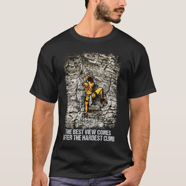 Camiseta Escalada de rock para la Cumbre de la Montaña (Anverso)