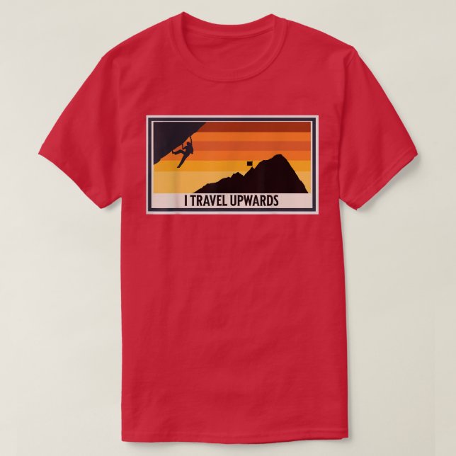 Camiseta Escalada de rock retroViajo por la montaña (Diseño del anverso)