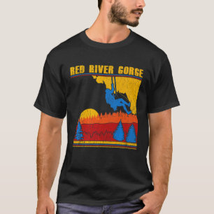 Camiseta Escalada del rock retro de la garganta del río Roj