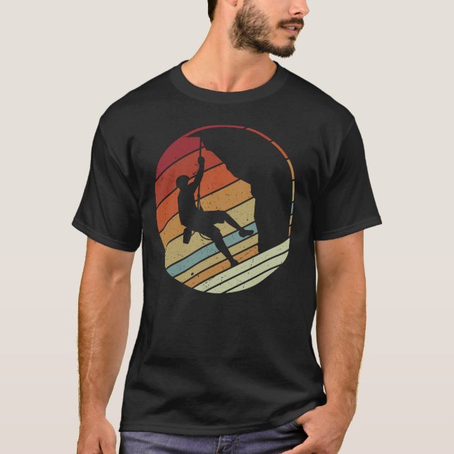 Camiseta Escalada deportiva de rock masculino estilo retro- (Anverso)