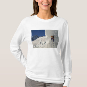 Camiseta Escalada en hielo en el glaciar Tasman debajo del 