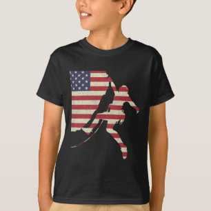 Camiseta Escalada en roca de la bandera estadounidense patr