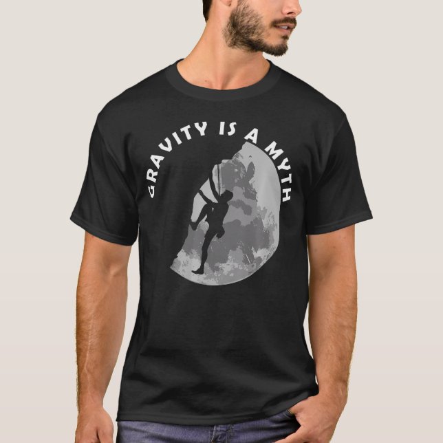 Camiseta Escalada en Roca La Gravedad Es Un Mito (Anverso)