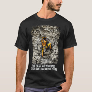Camiseta Escalada en Roca Llegando a la Cima de la Montaña