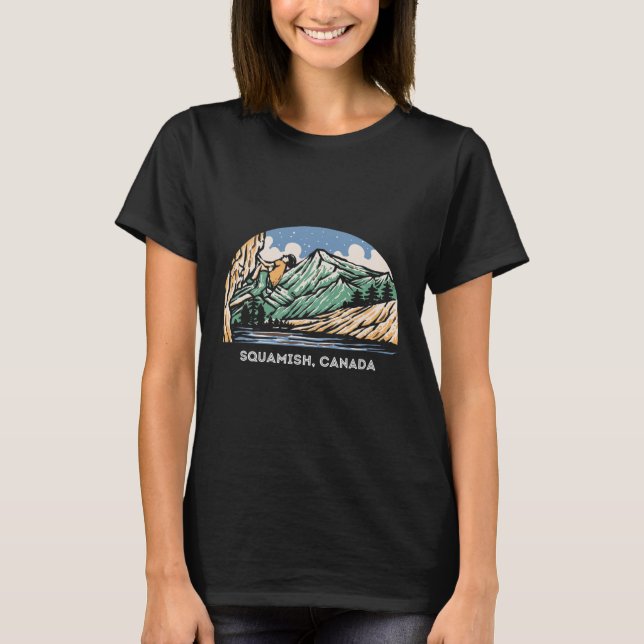 Camiseta Escalada en roca vintage Squamish, Canadá Boulderi (Anverso)