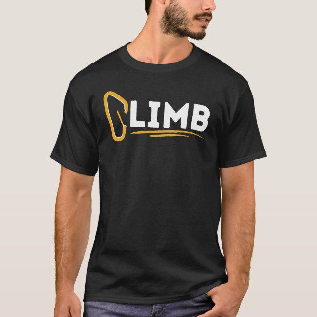 Camiseta Escalada Rock Climber Carabiner Montañas de escala (Anverso)