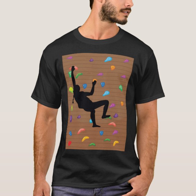 Camiseta escalador de pared retro de boulding retro (Anverso)