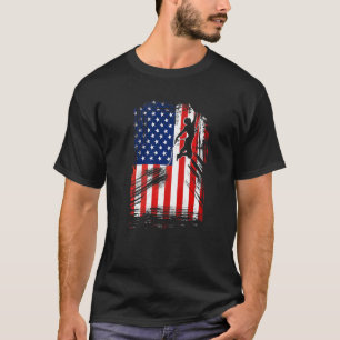 Camiseta Escalador De Rock De La Bandera De Los Estados Uni
