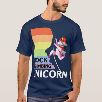 Camiseta Escalador de rock unicornio mágico en ascenso