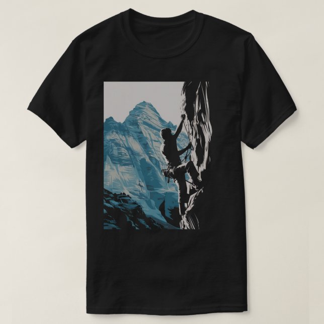 Camiseta Escalador y rocas (Diseño del anverso)