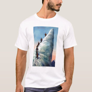 Camiseta Escaladores de montaña que intentan ascender un