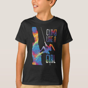 Camiseta Escalando Como Un Chica Escalando Con Hombros