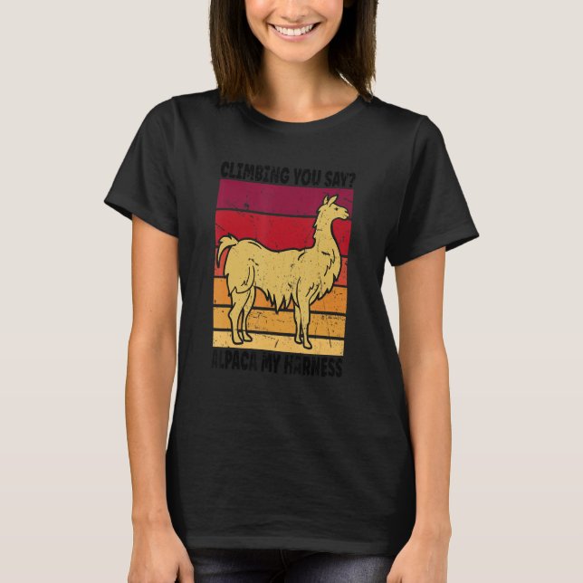 Camiseta Escalando, dices Alpaca mi arnés (Anverso)