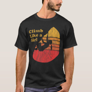 Camiseta Escalar como un Chica - Escalada de rock retro ang