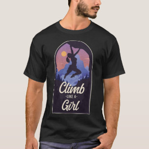 Camiseta Escalar Como Un Chica Roca Escalando A Escala