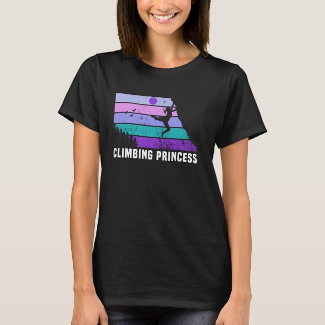Camiseta Escalar como un princo de escalada de rock retro C (Anverso)