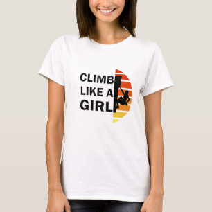 Camiseta Escalar como una mujer escaladora de roca chica
